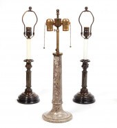 A PAIR OF JASPER CANDLESTICK L