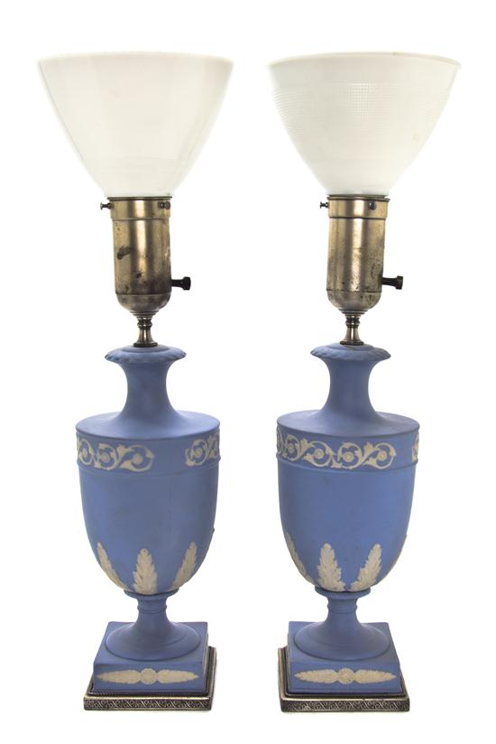 A Pair of Jasperware Lamps of