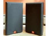 A pair of JBL Bookshelf Speake