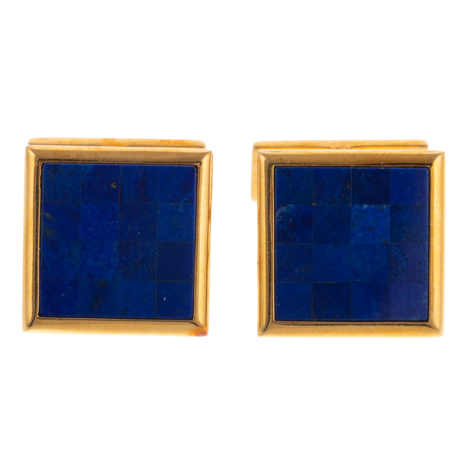 A PAIR OF JEAN ETE 18K LAPIS