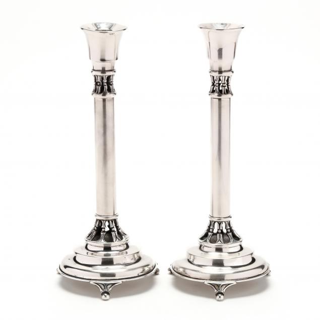 A PAIR OF JUDAICA STERLING SILVER