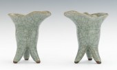 A Pair of Jue Shape Celadon Co
