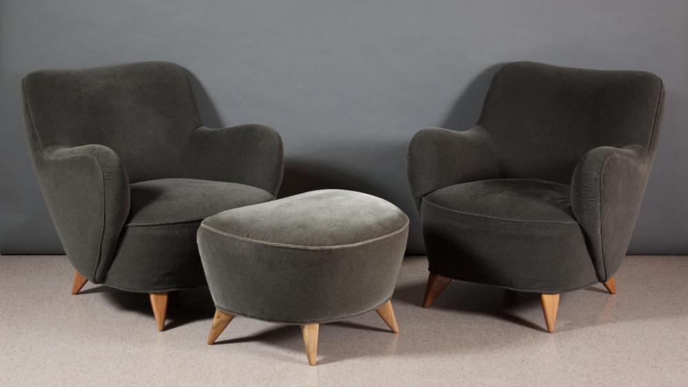 A PAIR OF KAGAN BARREL LOUNGE