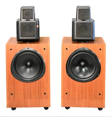 A PAIR OF KEF SPEAKERS ON