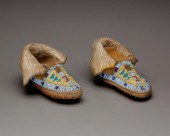 A PAIR OF KIOWA CHILD'S BEADED