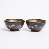 A Pair of Lac Burgauté Bowls,