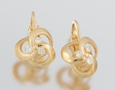 A Pair of Ladies' Diamond Ear Clips