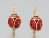 A Pair of Ladybug Earrings 14k