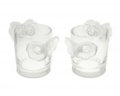 A PAIR OF LALIQUE "ANEMONE" GL