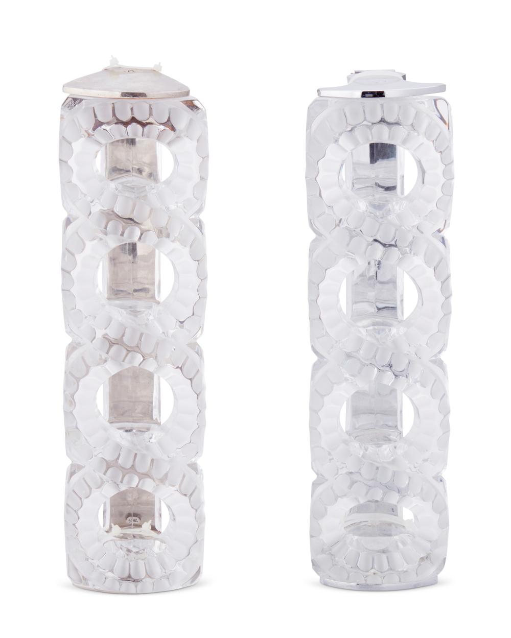 A PAIR OF LALIQUE "AURIAC" GLASS