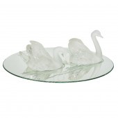 A PAIR OF LALIQUE CLEAR AND FR