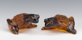 A Pair of Lalique Colored Glas