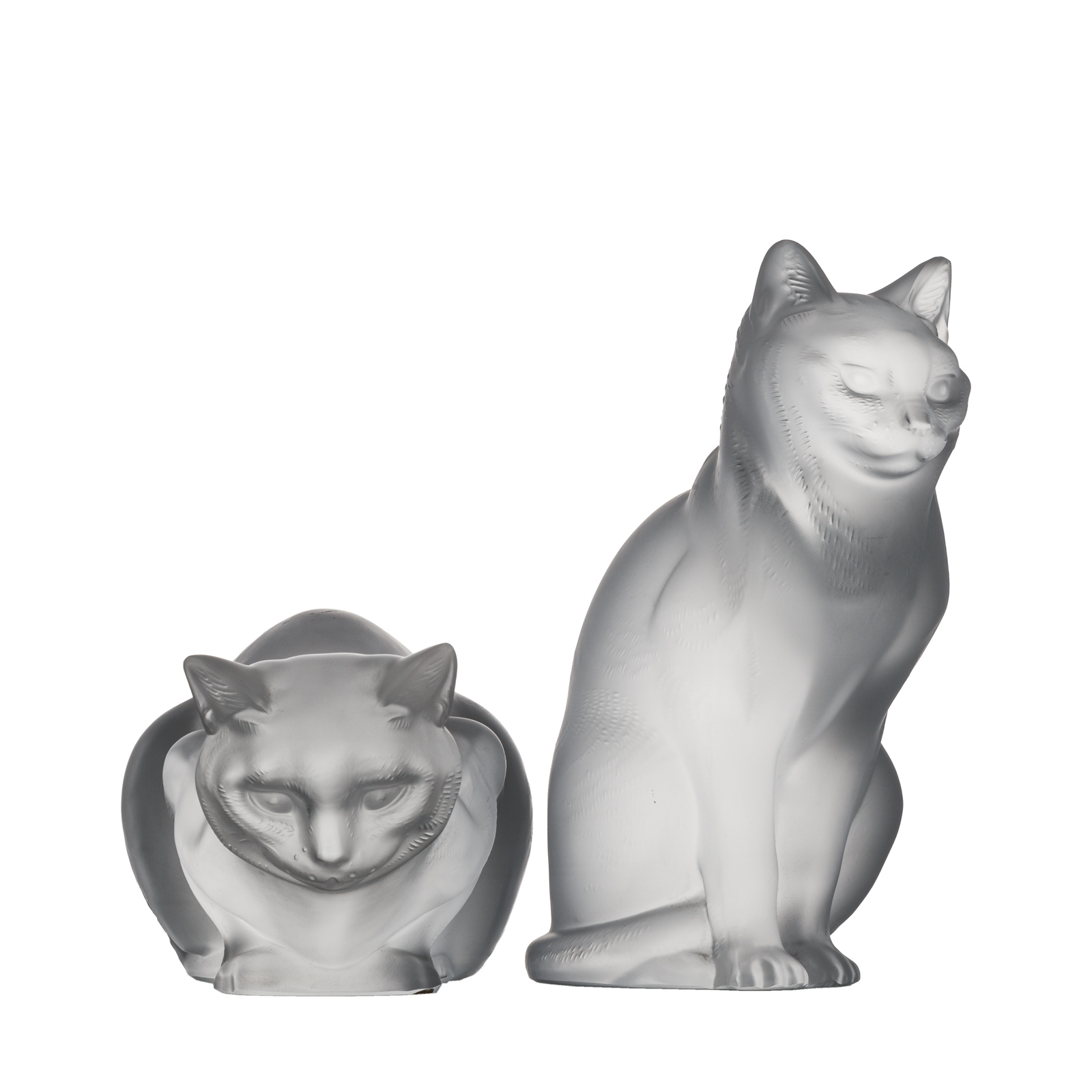 A PAIR OF LALIQUE FROSTED CRYSTAL