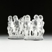 A PAIR OF LALIQUE FROSTED CRYS