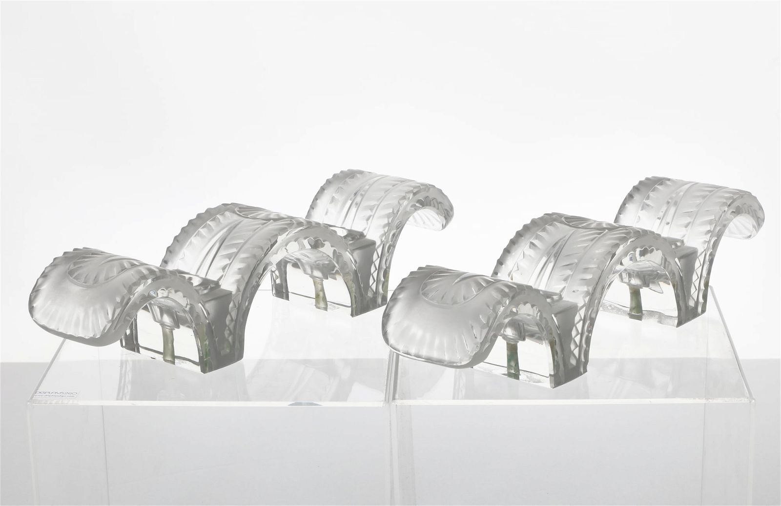 A PAIR OF LALIQUE GLASS CANDELABRAA