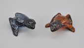 A Pair of Lalique Glass Frogs