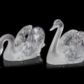 A Pair of Lalique Miroir Cygne
