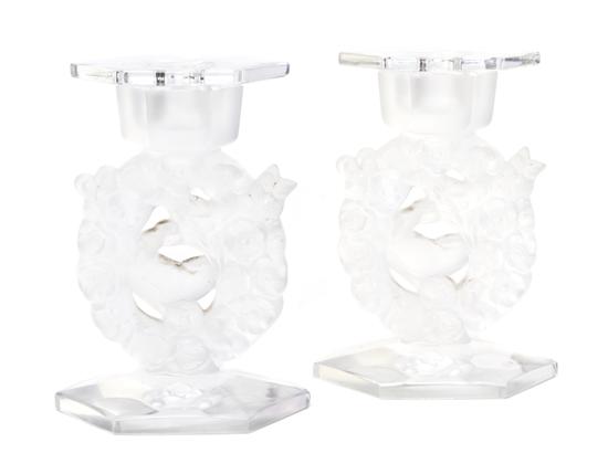 *A Pair of Lalique Molded and
