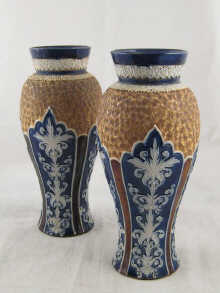 A pair of Lambeth Doulton vases the