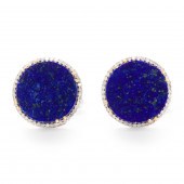 A PAIR OF LAPIS LAZULI AND DIA