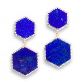 A PAIR OF LAPIS LAZULI AND DIA
