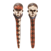 A PAIR OF LARGE AFRICAN CARVED