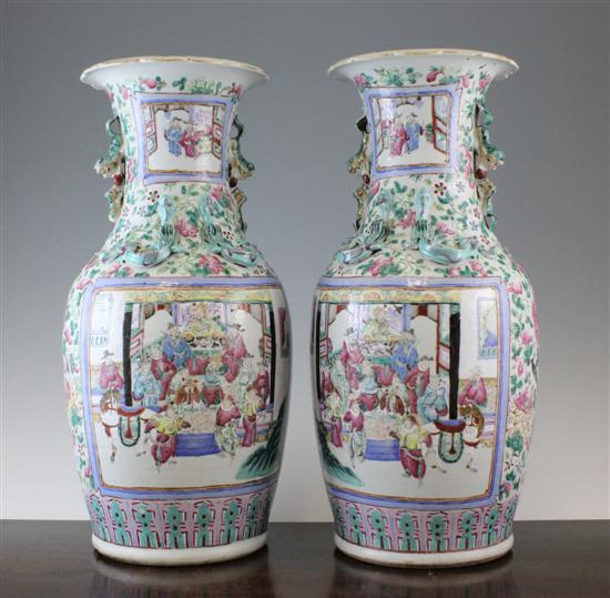 A pair of large Chinese Canton