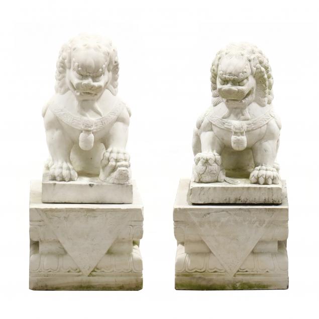 A PAIR OF LARGE CHINESE MARBLE