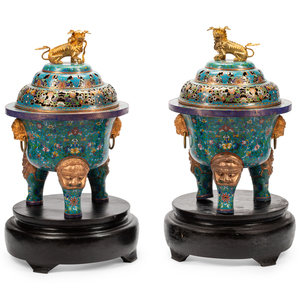 A Pair of Large Chinese Export Gilt
