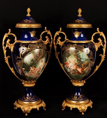 A pair of large decorative