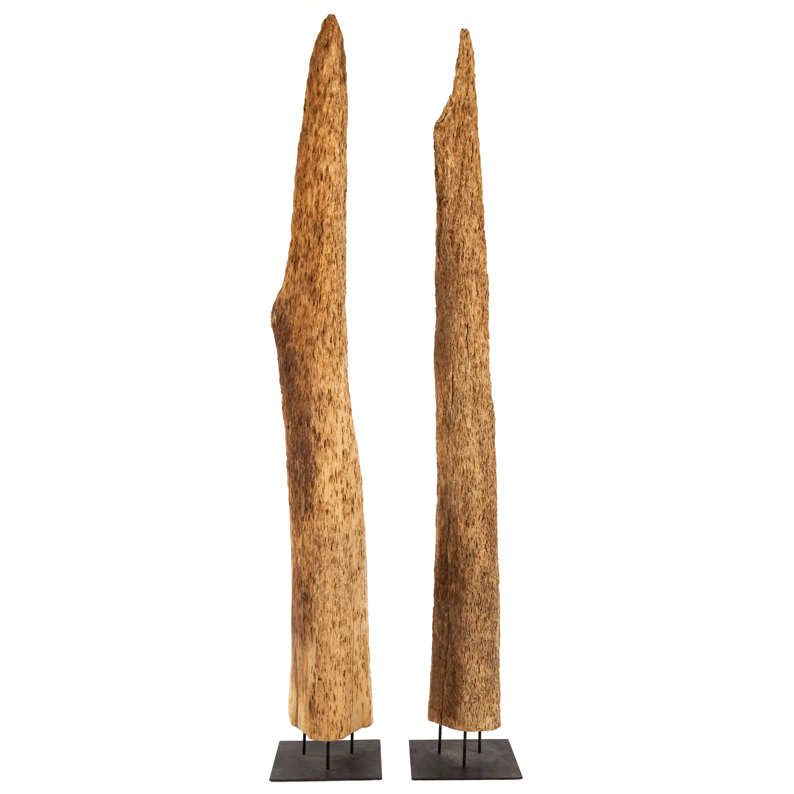A PAIR OF LARGE DRIFTWOOD STATUES