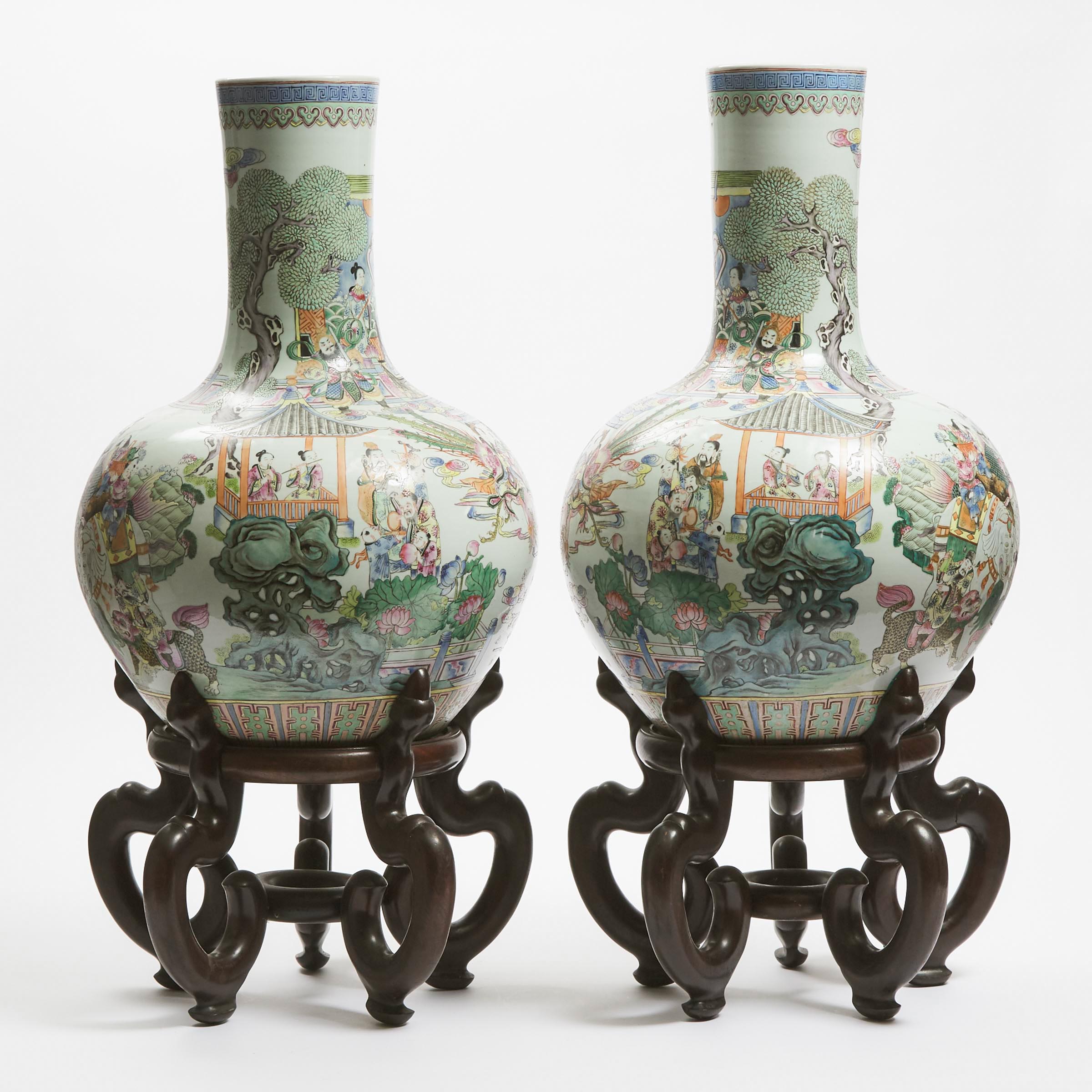 A Pair of Large Famille Rose