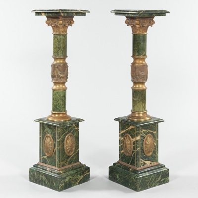A Pair of Large Green Marble and