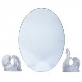 A PAIR OF LARGE LALIQUE CRYSTA