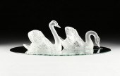 A PAIR OF LARGE LALIQUE CRYSTA