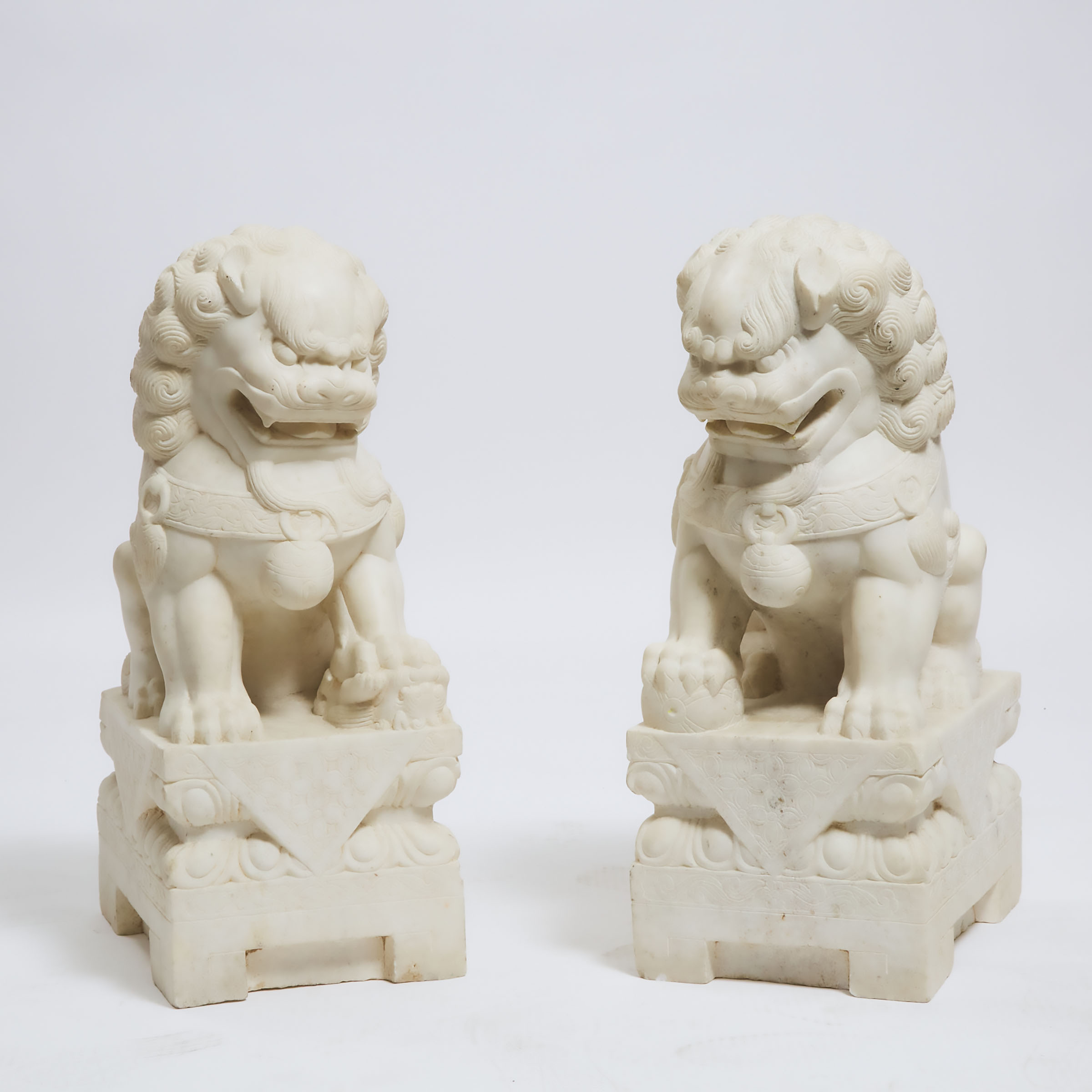A Pair of Large Ming-Style Marble