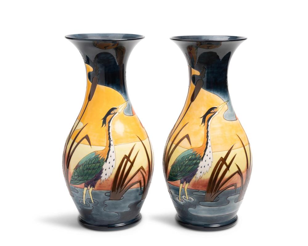 A PAIR OF LARGE MOORCROFT POTTERY