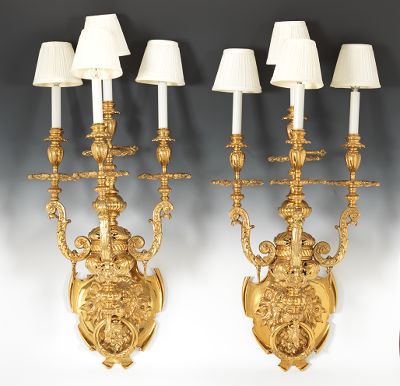 A Pair of Large Ornate Bronze