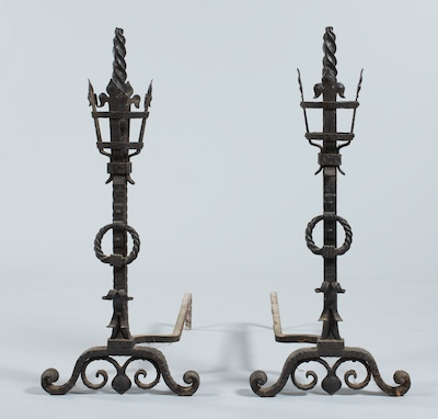 A Pair of Large Wrought Iron
