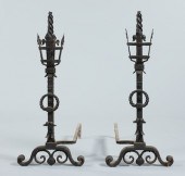 A Pair of Large Wrought Iron A