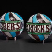 A Pair of Leaded Glass Barber