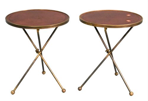 A PAIR OF LEATHER, STEEL AND