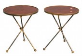 A PAIR OF LEATHER, STEEL AND B