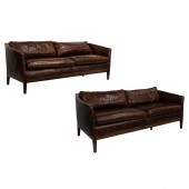 A PAIR OF LEE INDUSTRIES LEATH