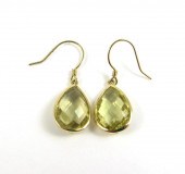 A PAIR OF LEMON CITRINE PENDAN
