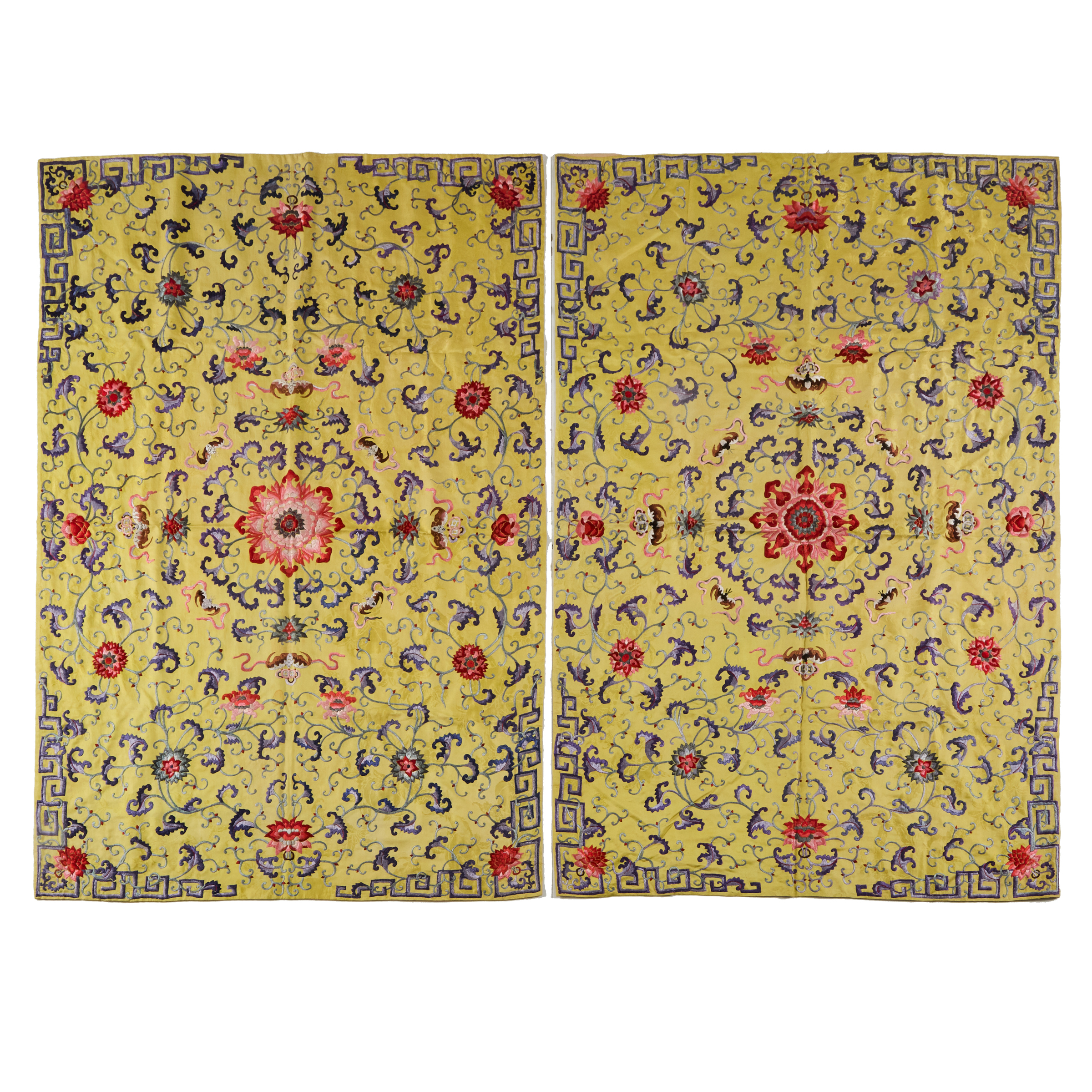 A Pair of Lemon-Yellow Silk