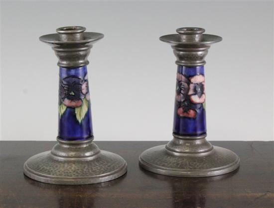 A pair of Liberty Tudric pewter