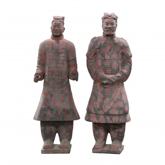 A PAIR OF LIFESIZE CHINESE WARRIORS