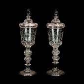 A PAIR OF LOBMEYER ENGRAVED GL