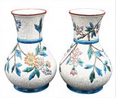 A PAIR OF LONGWY ENGLAND VASES